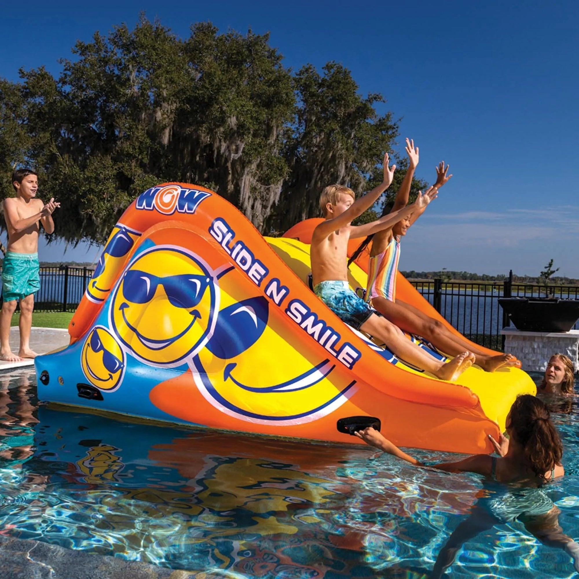 WOW Slide N Smile Inflatable Water Slide & Walkway Combo