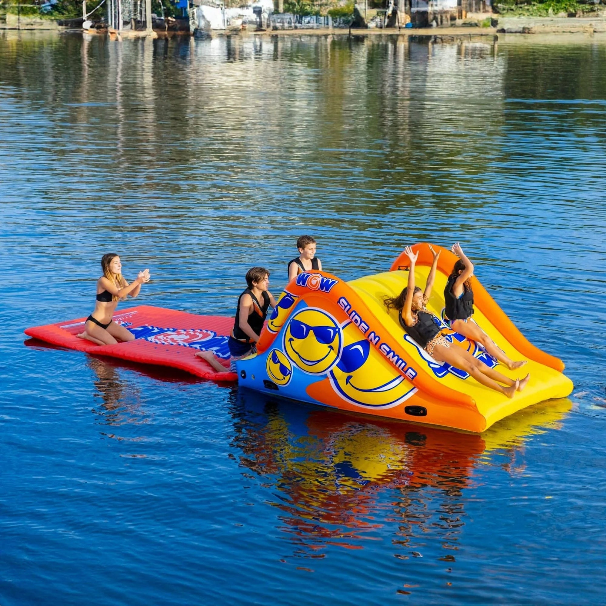 WOW Slide N Smile Inflatable Water Slide & Walkway Combo