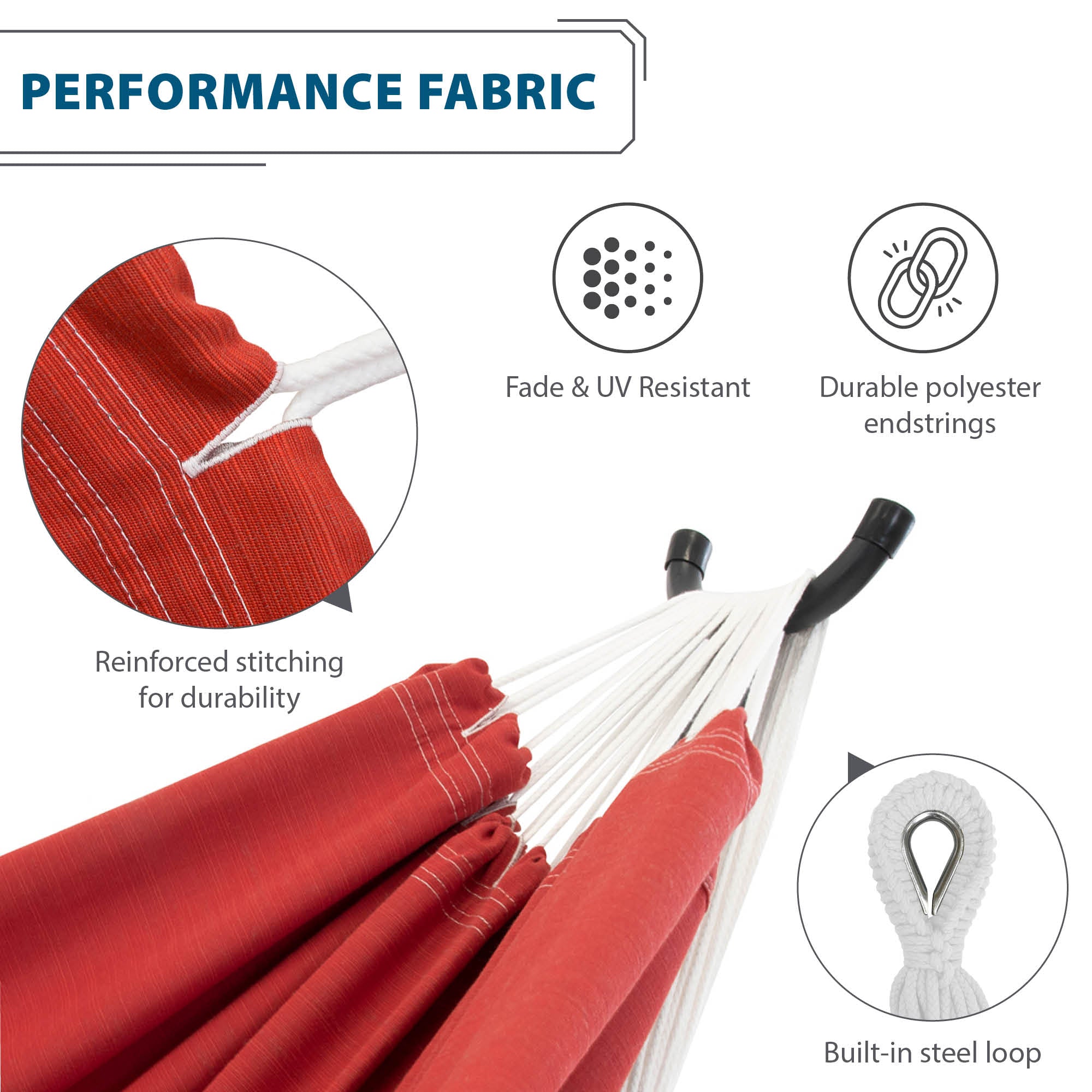 Hamac Sunbrella® de style brésilien - Cramoisi