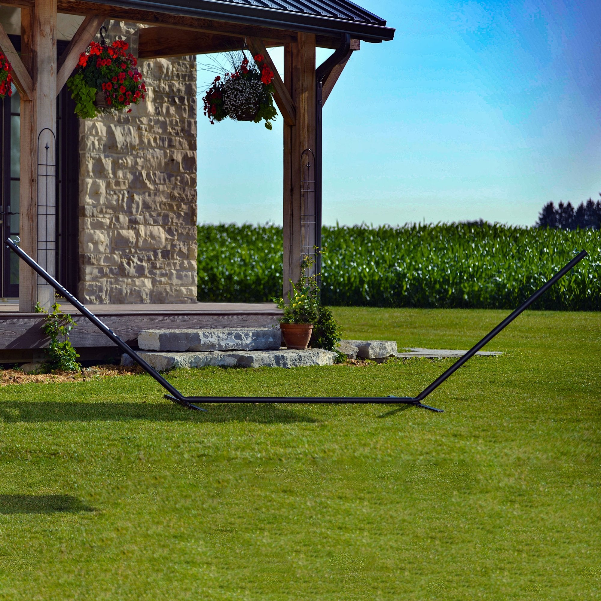 Steel 3-Beam Hammock Stand (15ft/457cm) - Black