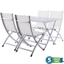 Load image into Gallery viewer, Brunch Folding Table and Bachelor Chairs 5pc White Set
