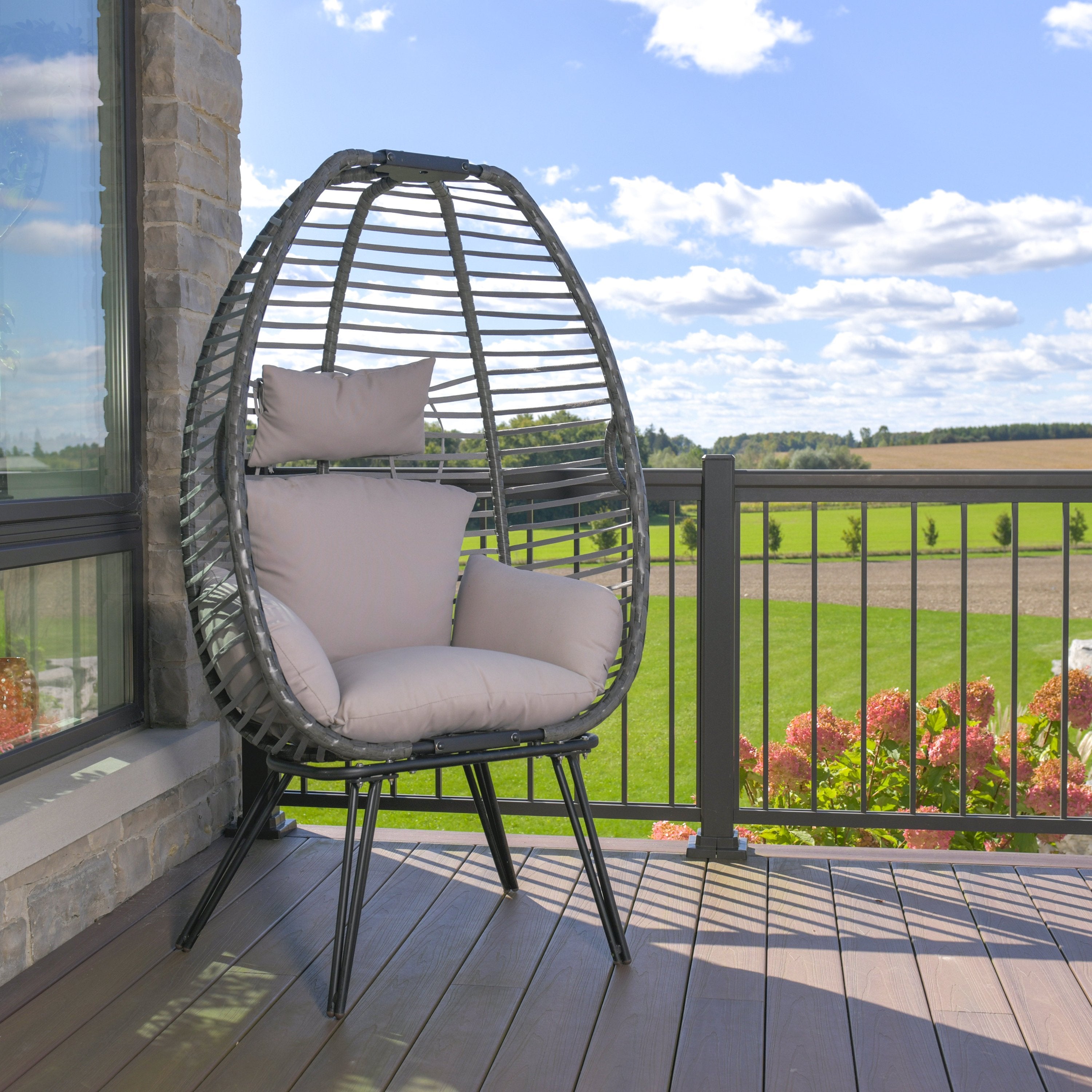 Nest Chair on Legs - Moonstone