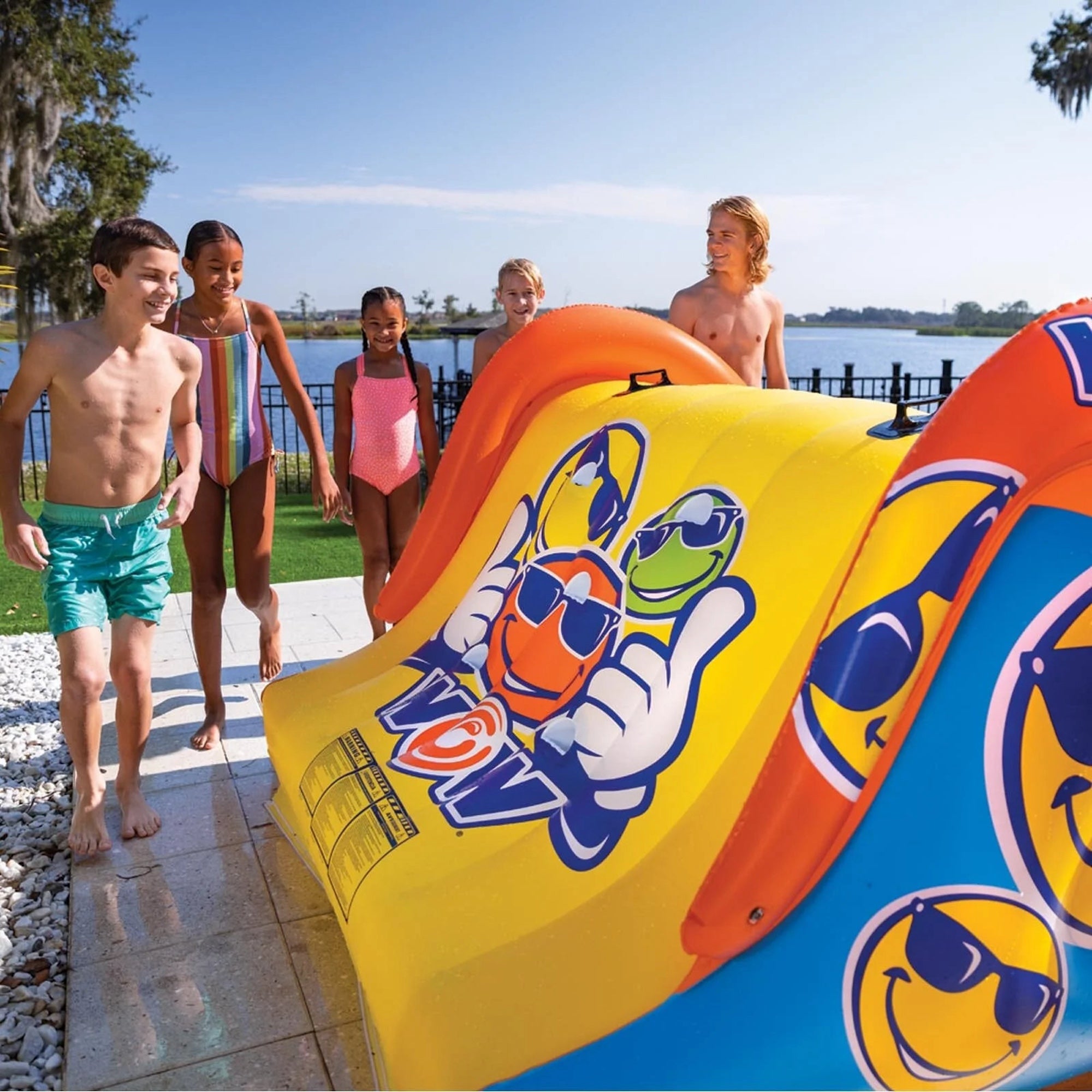 76‐⑲DWE Fun With Words/Fun andAdventures RAVE Sports, Big Easy Boat Towable Water Tube for 2-4 Riders
