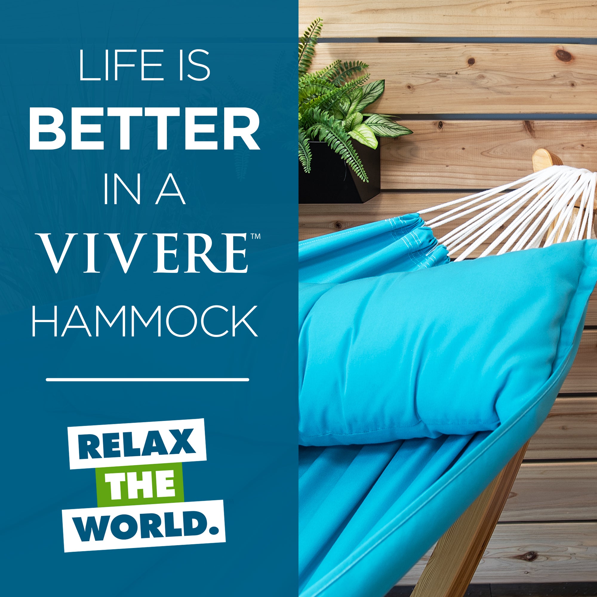 Double Sunbrella® Hammock with Solid Pine Stand (8ft/260cm) - Aruba