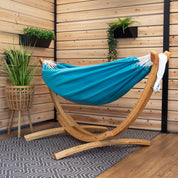 Double Sunbrella® Hammock with Solid Pine Stand (8ft/260cm) - Aruba