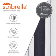 Double Sunbrella® Hammock with Solid Pine Stand (8ft/260cm) - Harbor