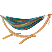 Double Sunbrella® Hammock with Solid Pine Stand (8ft/260cm) - Lagoon