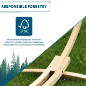 Double Sunbrella® Hammock with Solid Pine Stand (8ft/260cm) - Lagoon