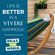 Double Sunbrella® Hammock with Solid Pine Stand (8ft/260cm) - Lagoon