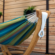 Double Sunbrella® Hammock with Solid Pine Stand (8ft/260cm) - Lagoon
