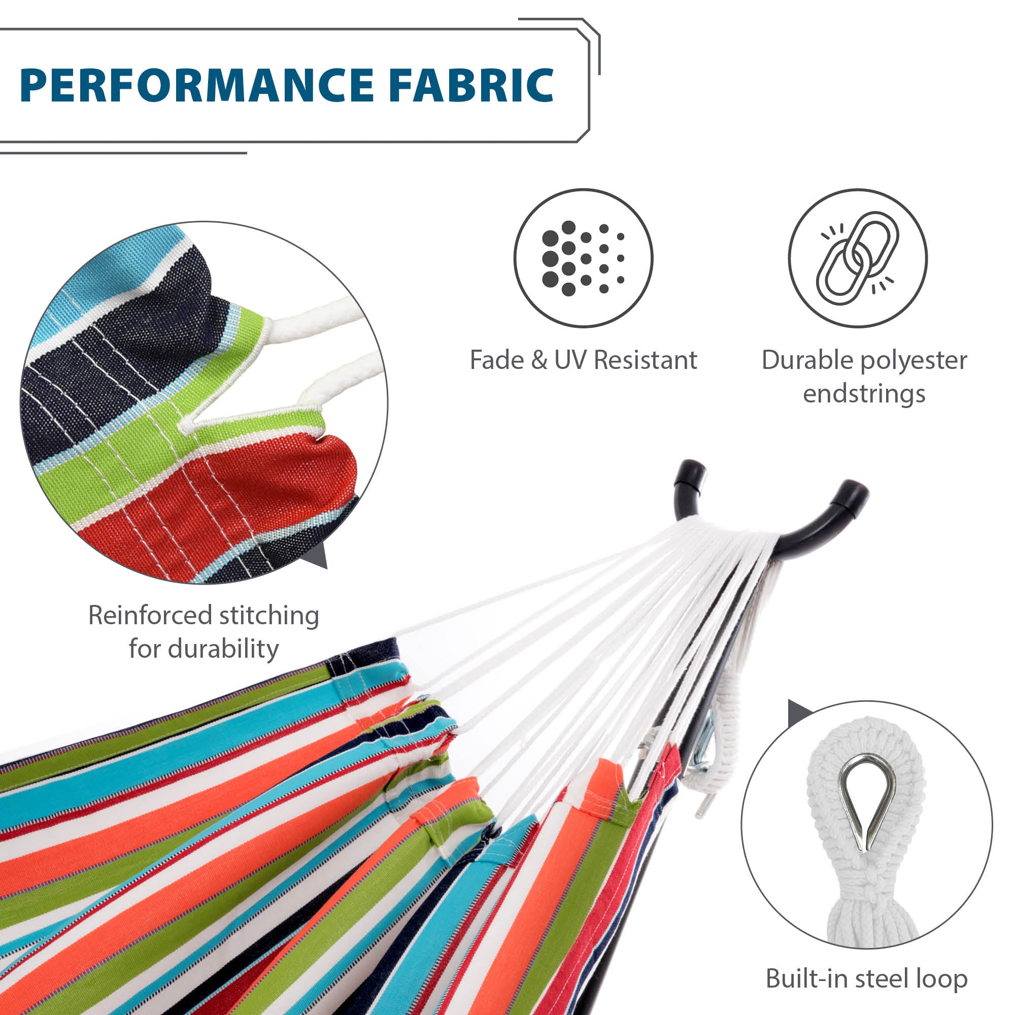 Hamac double Sunbrella® avec support (280 cm) - Carousel Confetti