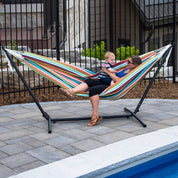 Hamac double Sunbrella® avec support (280 cm) - Carousel Confetti