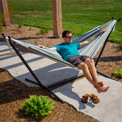 Hamac double Sunbrella® avec support (280 cm) - Gateway Mist
