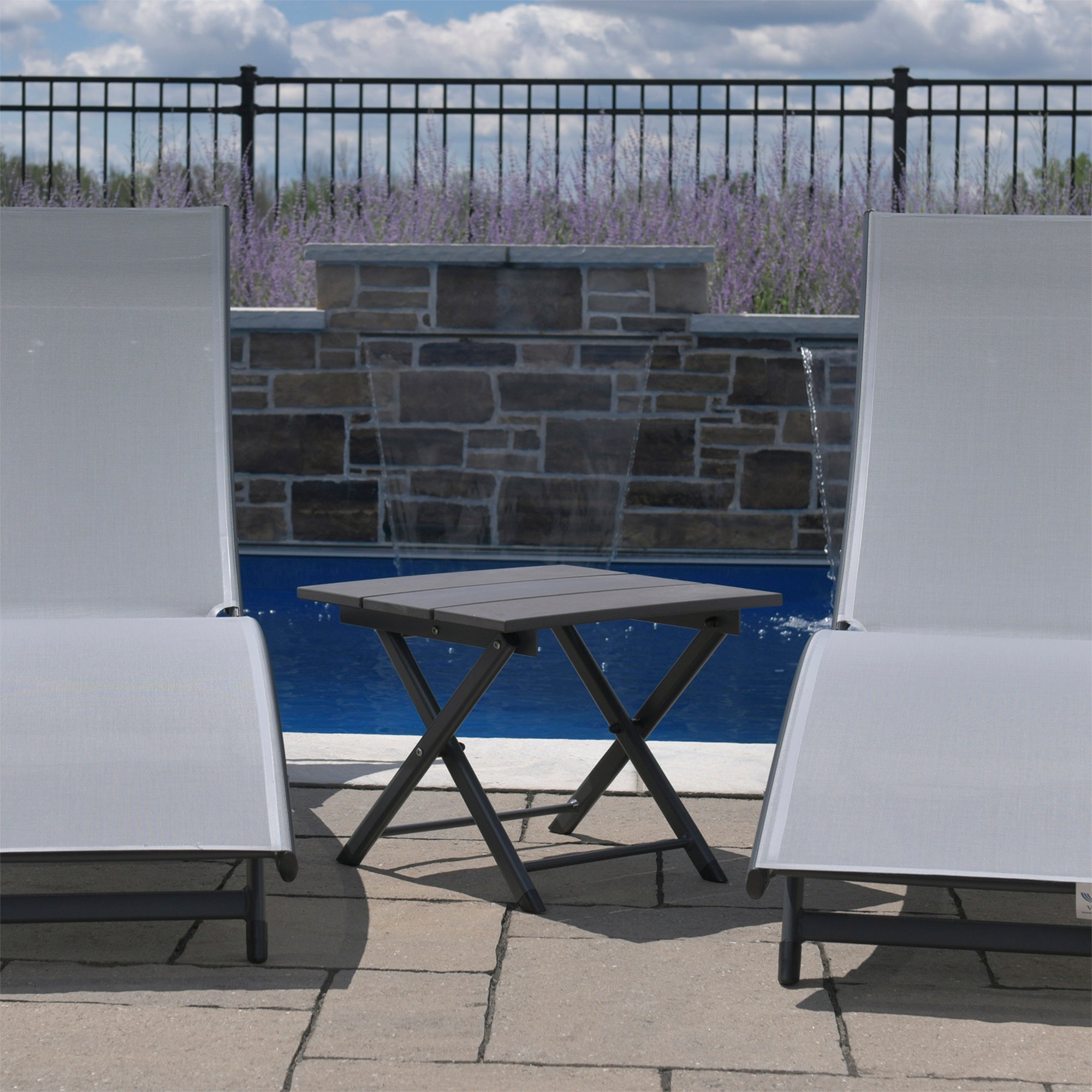 Coral Springs Aluminum Side Table - Charcoal