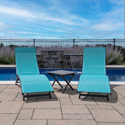 Coral Springs Phifer® & Aluminum Lounger Set (3pc) - Blue Hawaii
