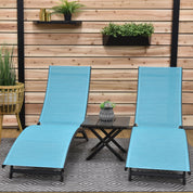 Coral Springs Phifer® & Aluminum Lounger Set (3pc) - Blue Hawaii