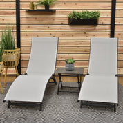 Coral Springs Phifer® & Aluminum Lounger Set (3pc) - River Pebble