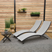Coral Springs Phifer® & Aluminum Lounger Set (3pc) - River Pebble