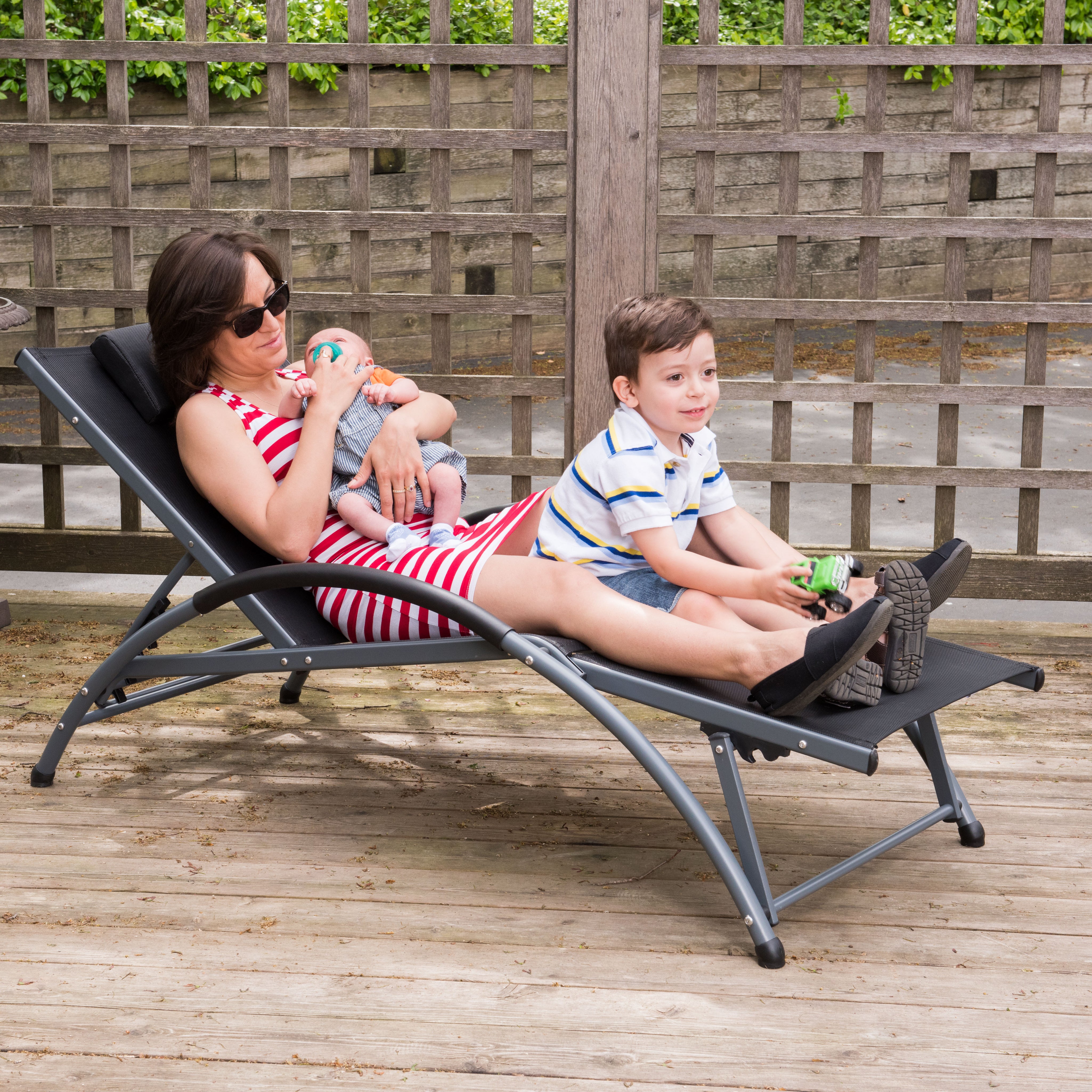 Dockside Aluminum Sun Lounger - Black Ink