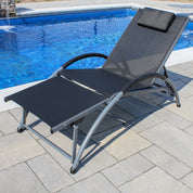 Dockside Aluminum Sun Lounger - Black Ink
