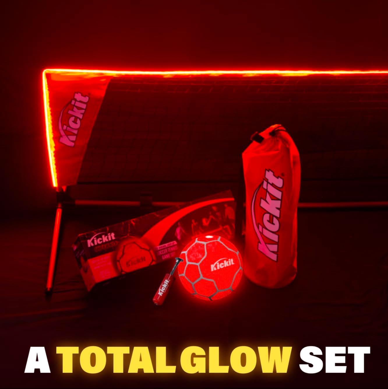 Kickit Inferno LED Soccer Tennis Set - Red