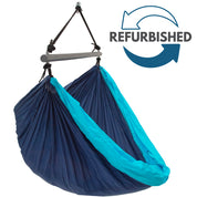 Refurbished Parachute Hammock Chair - Navy & Turquoise