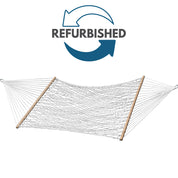 Refurbished Polyester Rope Spreader Bar Hammock  - White