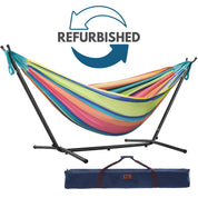 Refurbished Double Cotton Hammock with Stand (9ft/280cm) - Byron Bay