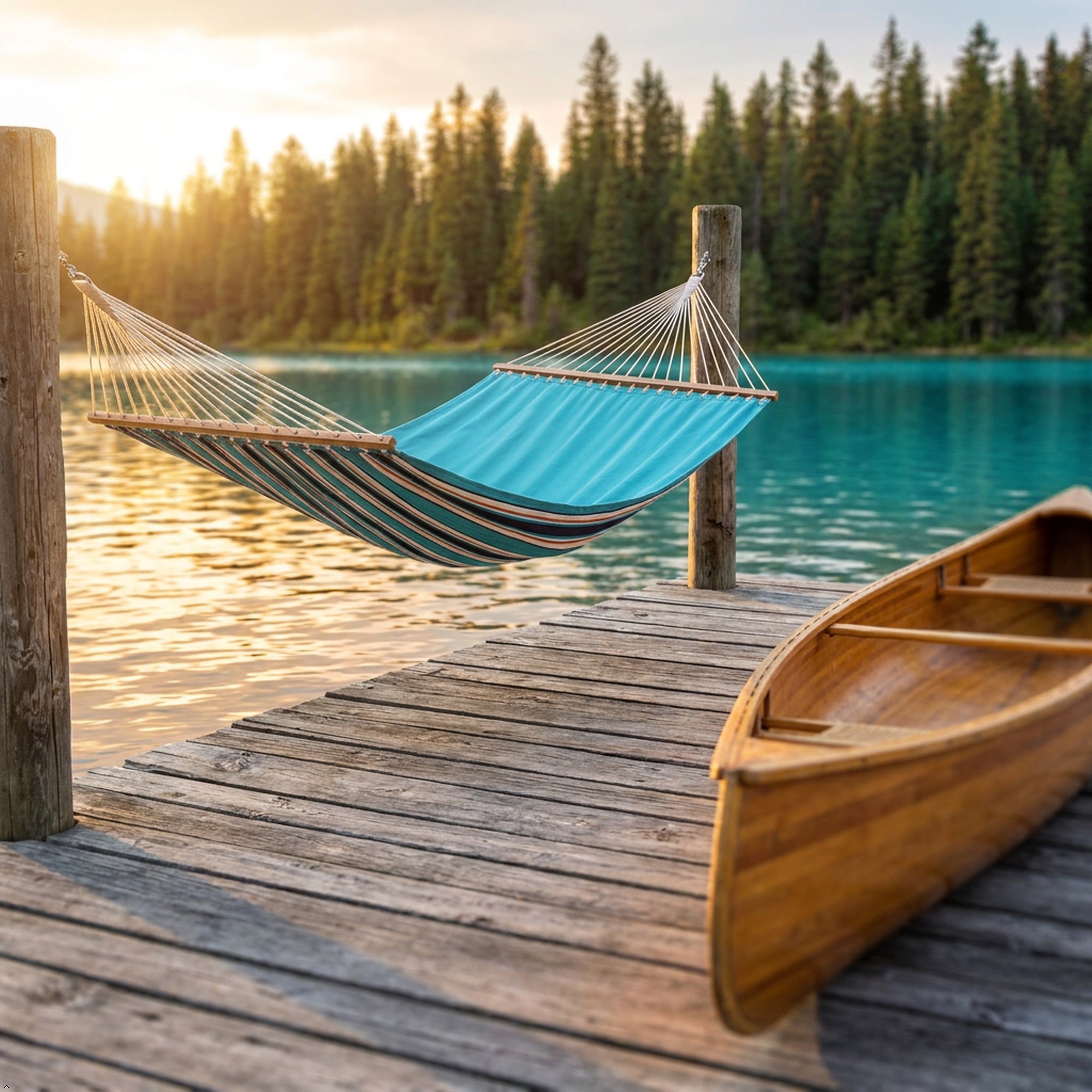 Sunbrella® Quilted Spreader Bar Hammock - Token Surfside & Aruba