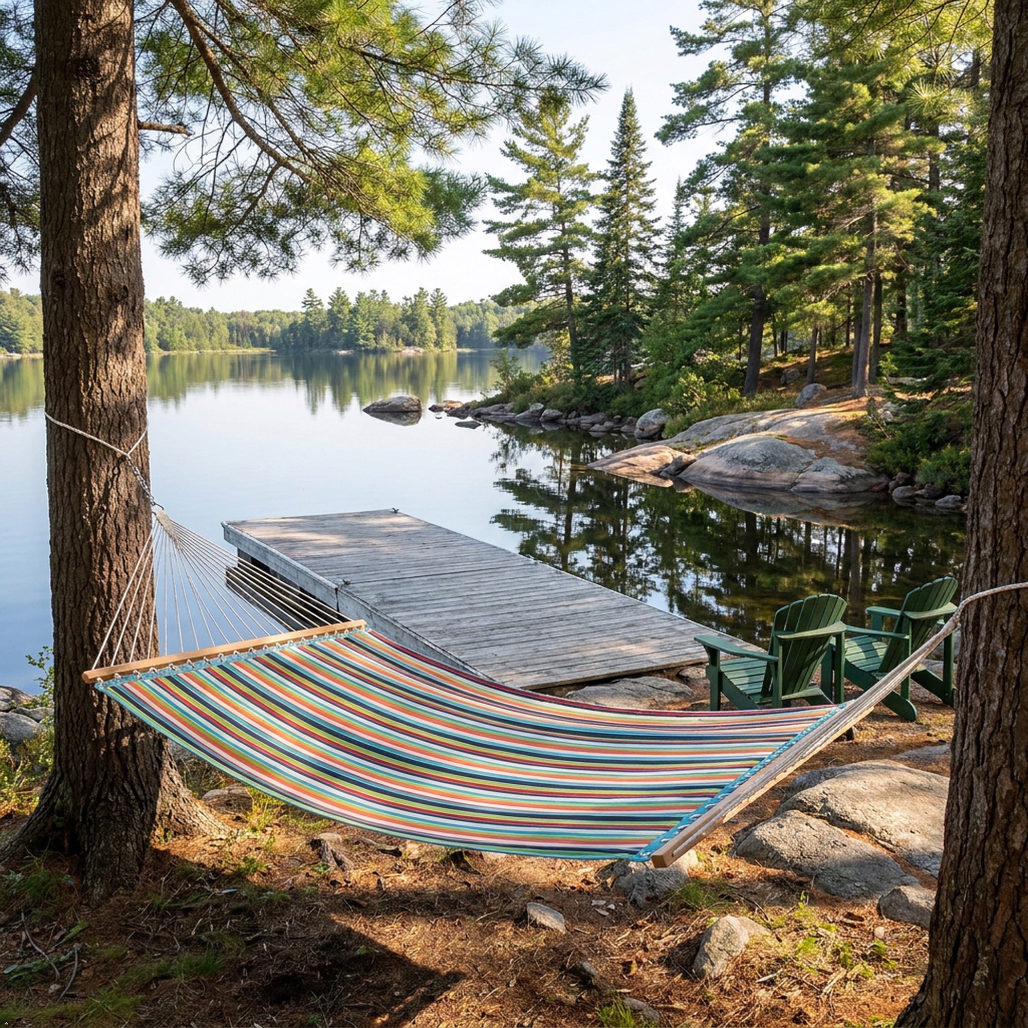 Sunbrella® Quilted Spreader Bar Hammock - Carousel Confetti & Aruba