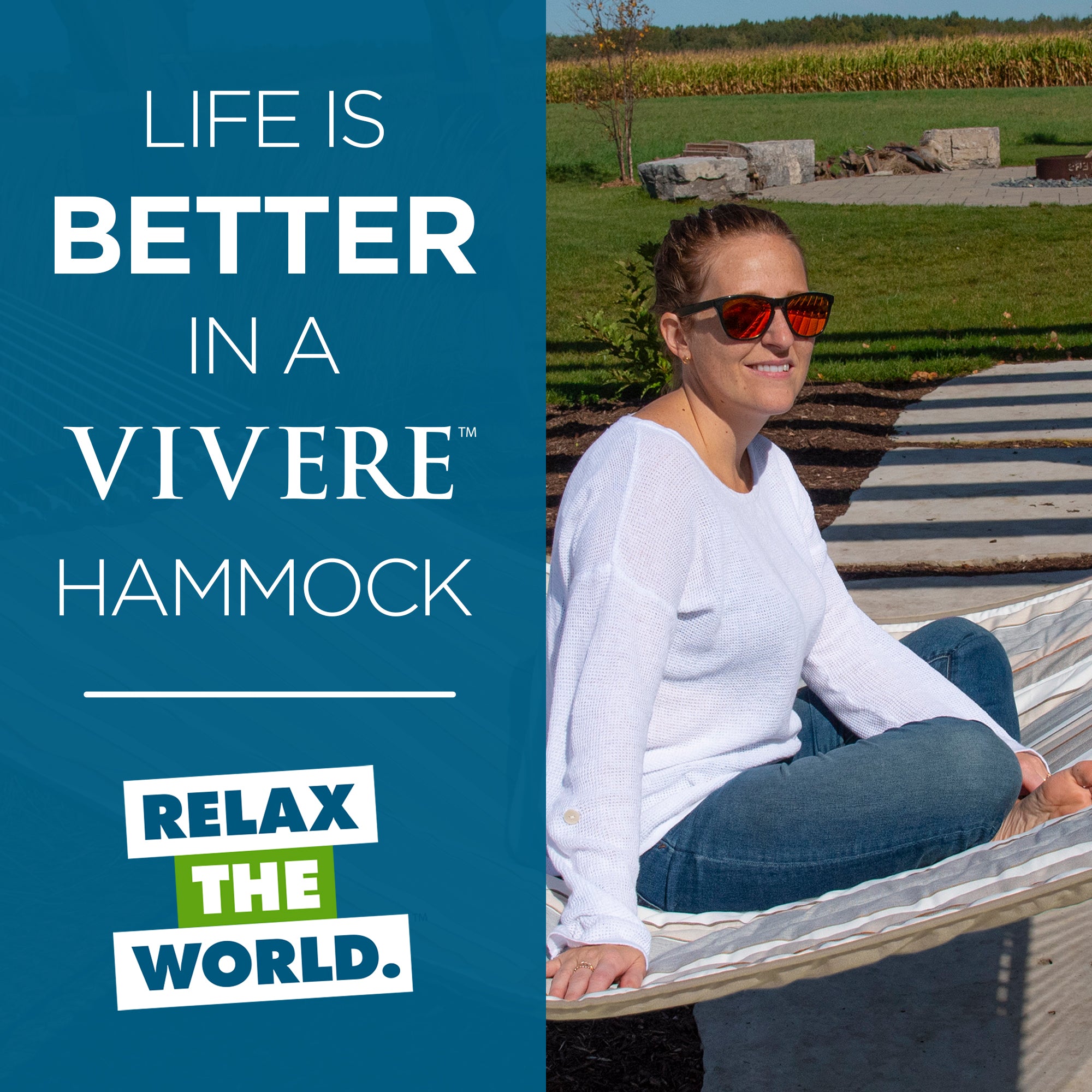 Sunbrella® Quilted Spreader Bar Hammock - Dove & Sand