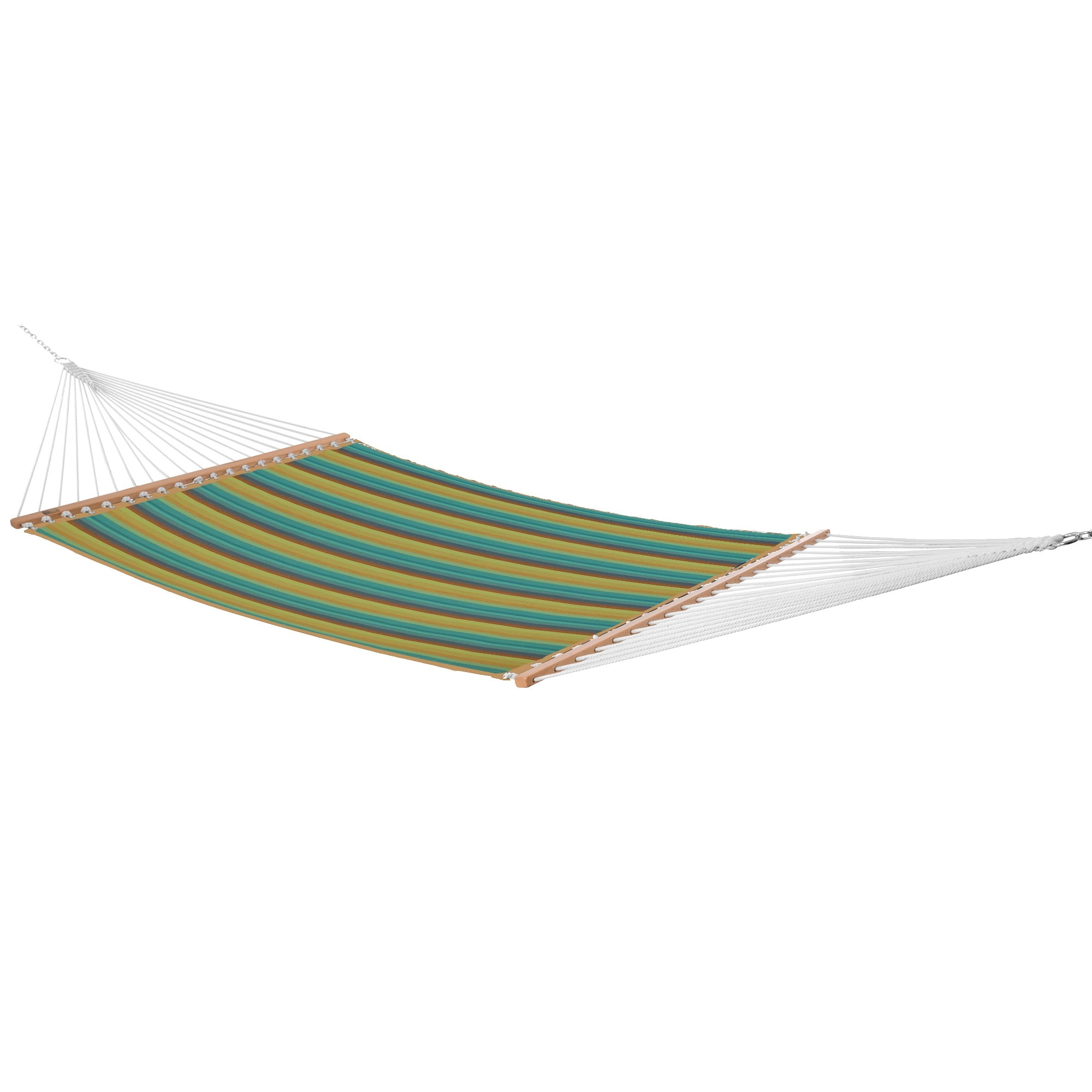 Sunbrella® Quilted Spreader Bar Hammock - Lagoon & Sand