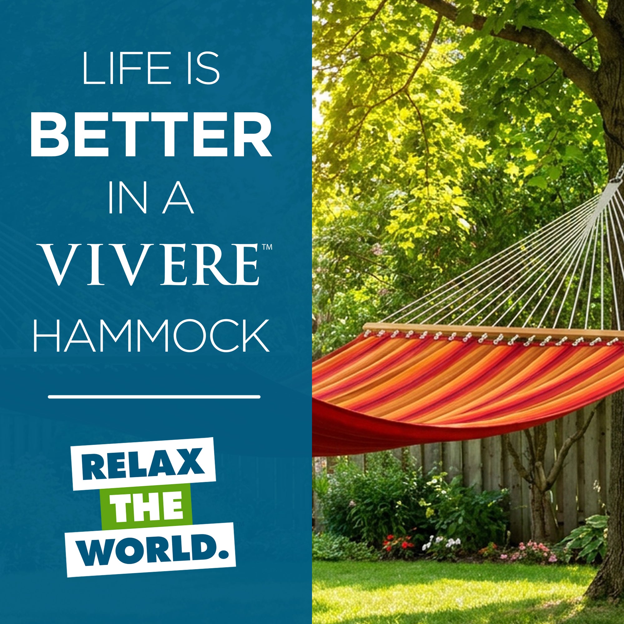 Sunbrella® Quilted Spreader Bar Hammock - Sunset & Crimson