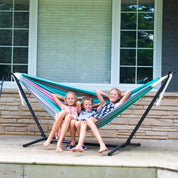 Hamac double en coton avec support (280 cm) - Pastèque