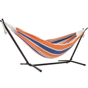 Hamac double en coton avec support (280 cm) - Orange Punch