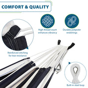 Hamac double en coton avec support en pin massif (260 cm) - Blue Lagoon