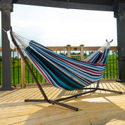Hamac double en coton avec support (280 cm) - Denim
