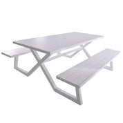 Banquet Deluxe Aluminum Picnic Table (8-seat) - White