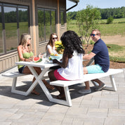 Banquet Deluxe Aluminum Picnic Table (8-seat) - White