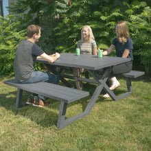 Load image into Gallery viewer, Banquet Deluxe 5ft Charcoal Aluminum Picnic Table
