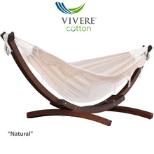 Load image into Gallery viewer, Double Cotton Hammock with Solid Pine Stand
