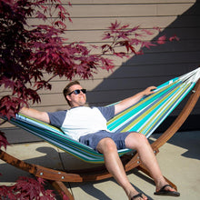 Load image into Gallery viewer, Double Cotton Hammock with Solid Pine Stand
