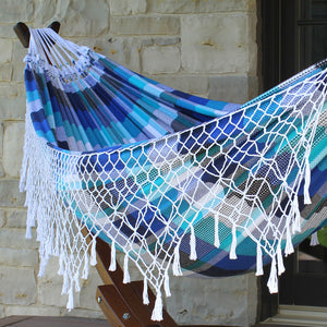 10ft Authentic Brazilian Hammock with Solid Pine Arc Stand
