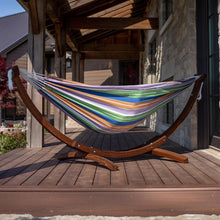 Load image into Gallery viewer, Double Cotton Hammock with Solid Pine Stand
