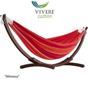 Double Cotton Hammock with Solid Pine Stand