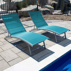 Clearwater 6 Position Aluminum Lounger 2 pc Set