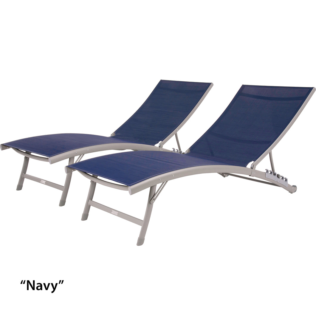 Clearwater 6 Position Aluminum Lounger 2 pc Set