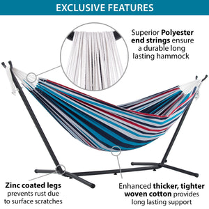 Double Cotton Hammock with Stand Combo (9ft/280cm)