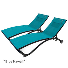 Load image into Gallery viewer, Glendale 4 Position Aluminum Pool Lounger with Wheel and Pillow 2 Pack

