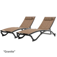Load image into Gallery viewer, Glendale 4 Position Aluminum Pool Lounger with Wheel and Pillow 2 Pack
